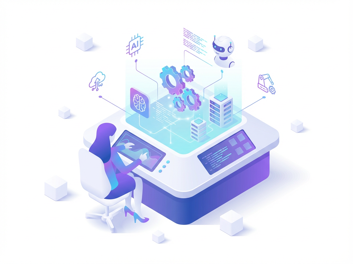 AI implementation process illustration